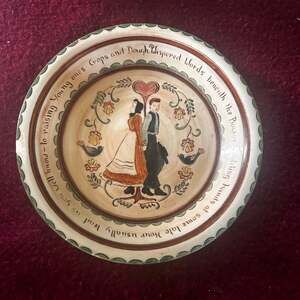 Vintage Pennsbury Pottery Decorative Plate Folk Art Couple